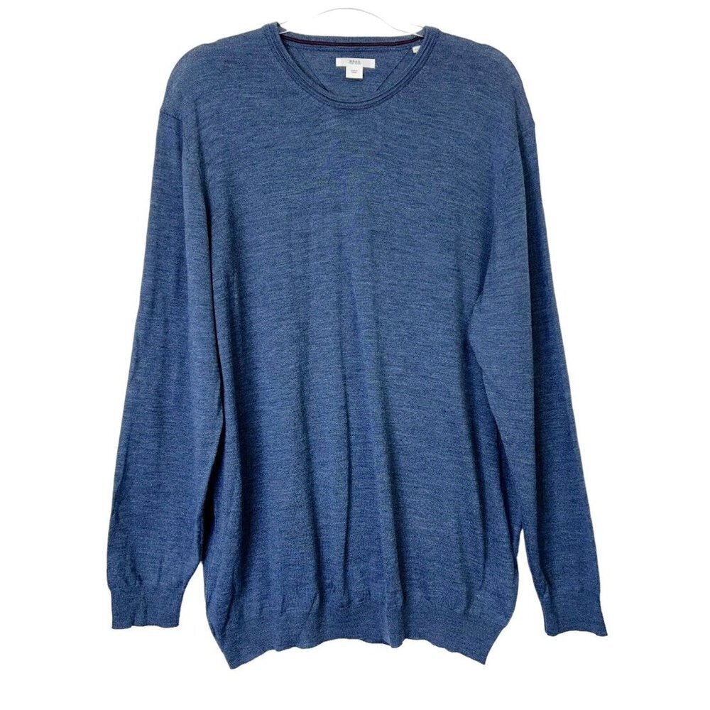 Brax‎ Rick Merino Wool Sweater Mens Size 2XL Blue Crew Neck Lightweight